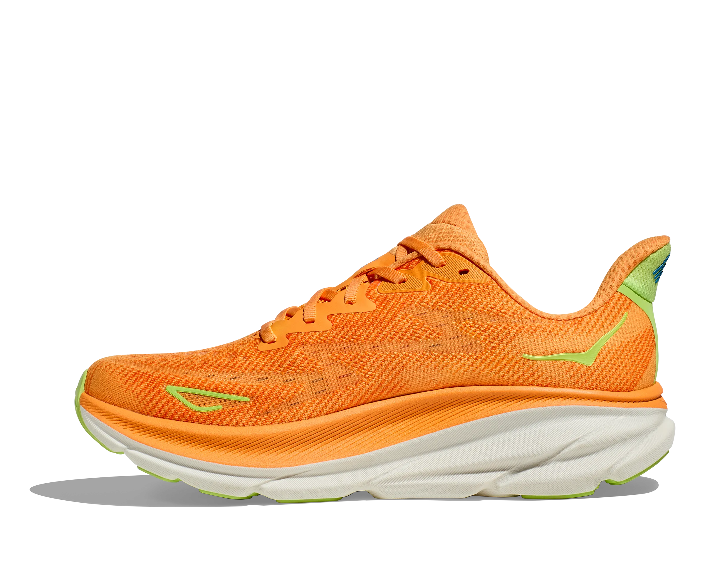 Men's Hoka Clifton 9 Color: Solar Flare/ Lettuce