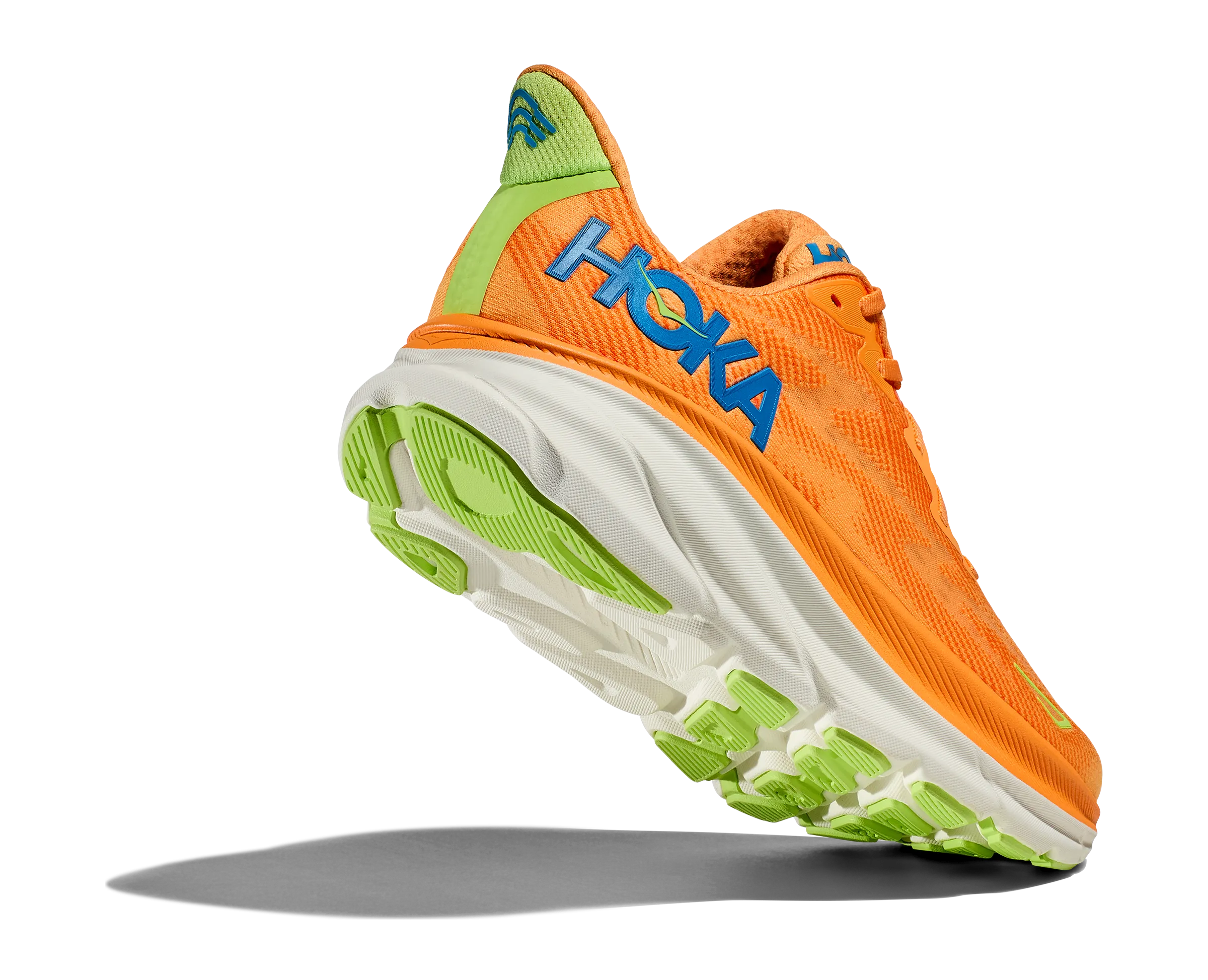 Men's Hoka Clifton 9 Color: Solar Flare/ Lettuce