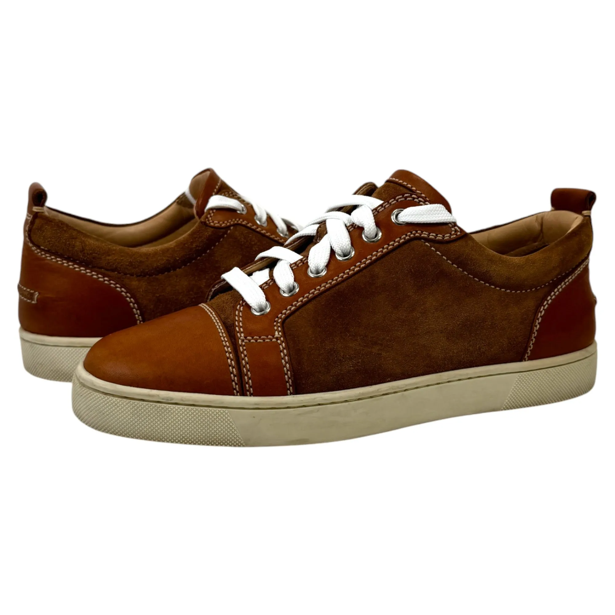 Men's Junior Suede Low Trainers Brown Size EU 40 / UK 6