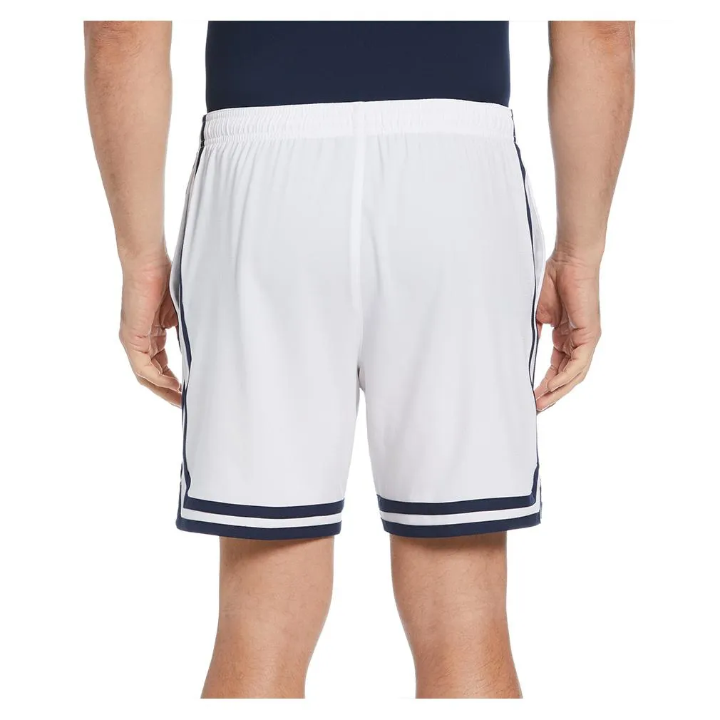 Men`s Performance Color Block Tennis Short Bright White