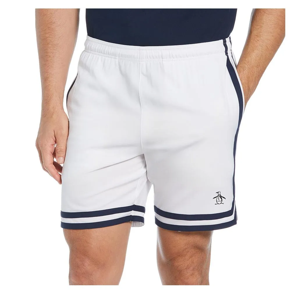 Men`s Performance Color Block Tennis Short Bright White