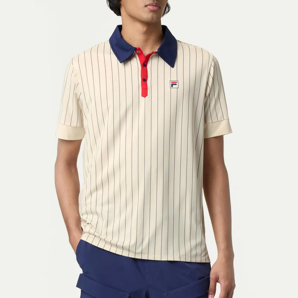 Mens Performance Iconic BB1 Tennis Polo Angora and FILA Red