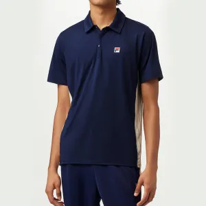 Mens Performance Iconic Settanta Tennis Polo Navy and Angora