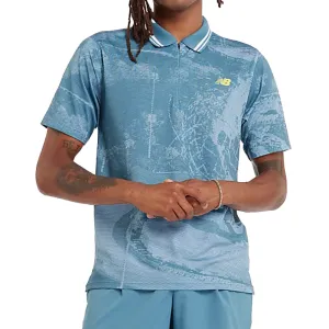 Men`s Printed Tournament Tennis Polo Deep Sea