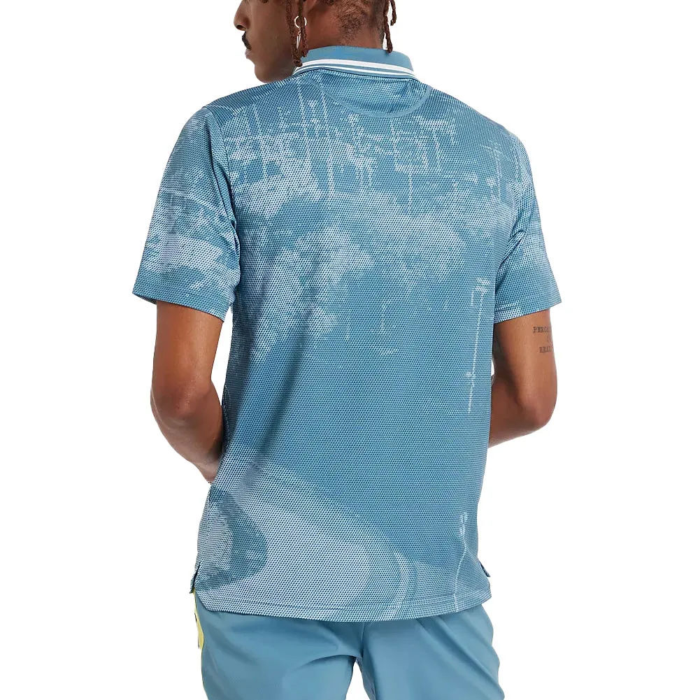 Men`s Printed Tournament Tennis Polo Deep Sea