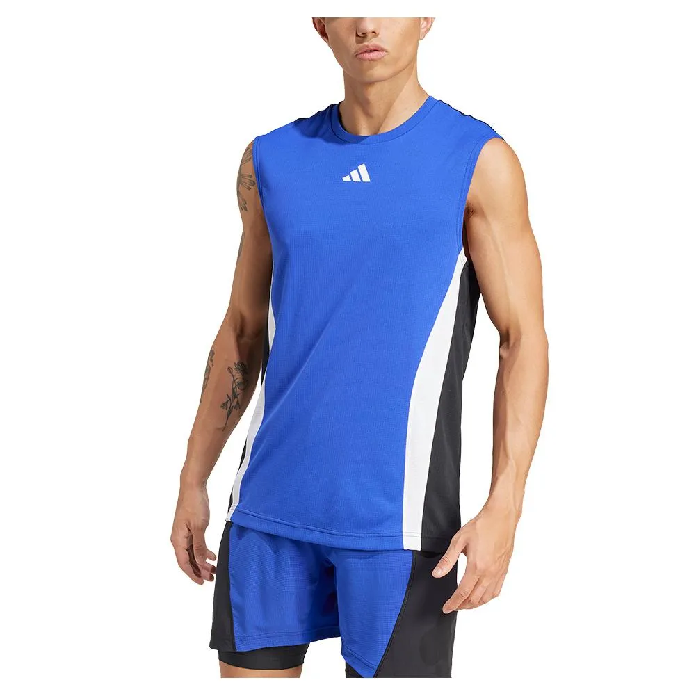 Mens Pro Tennis Tank Lucid Blue and Black