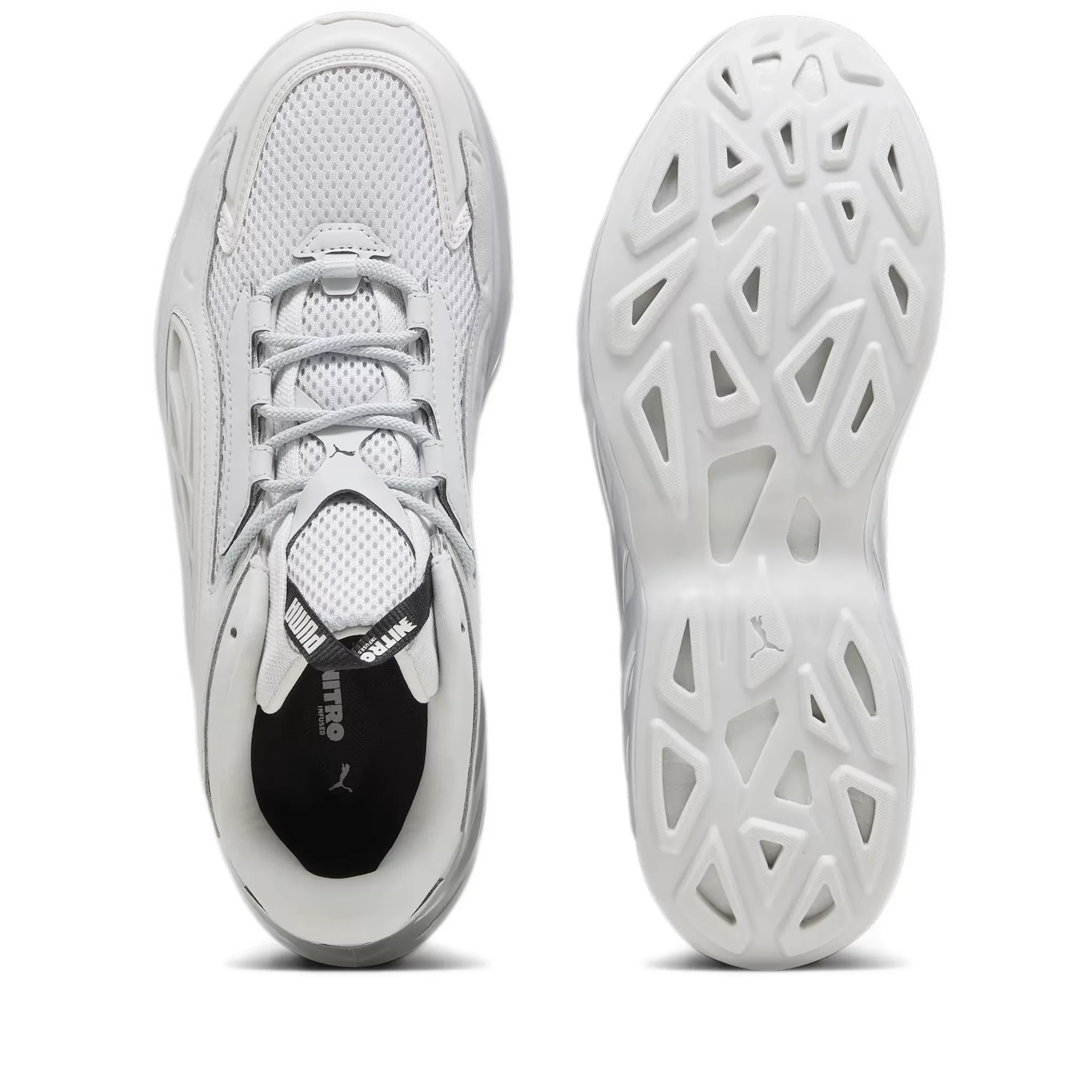 Men's Puma Exotek NITRO Mirrored Shoes - White/Silver