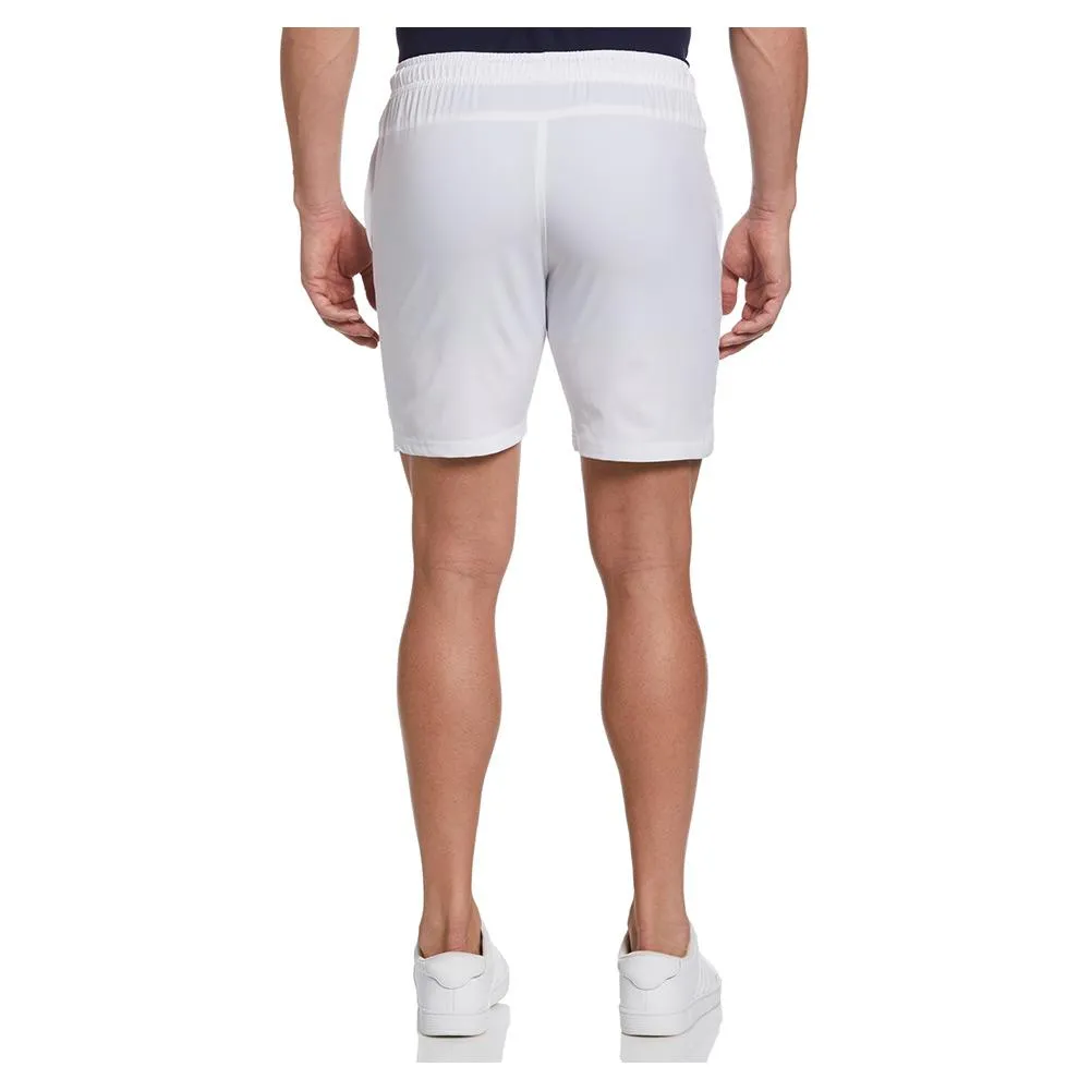 Men`s Solid Athletic 9 Inch Tennis Short Bright White