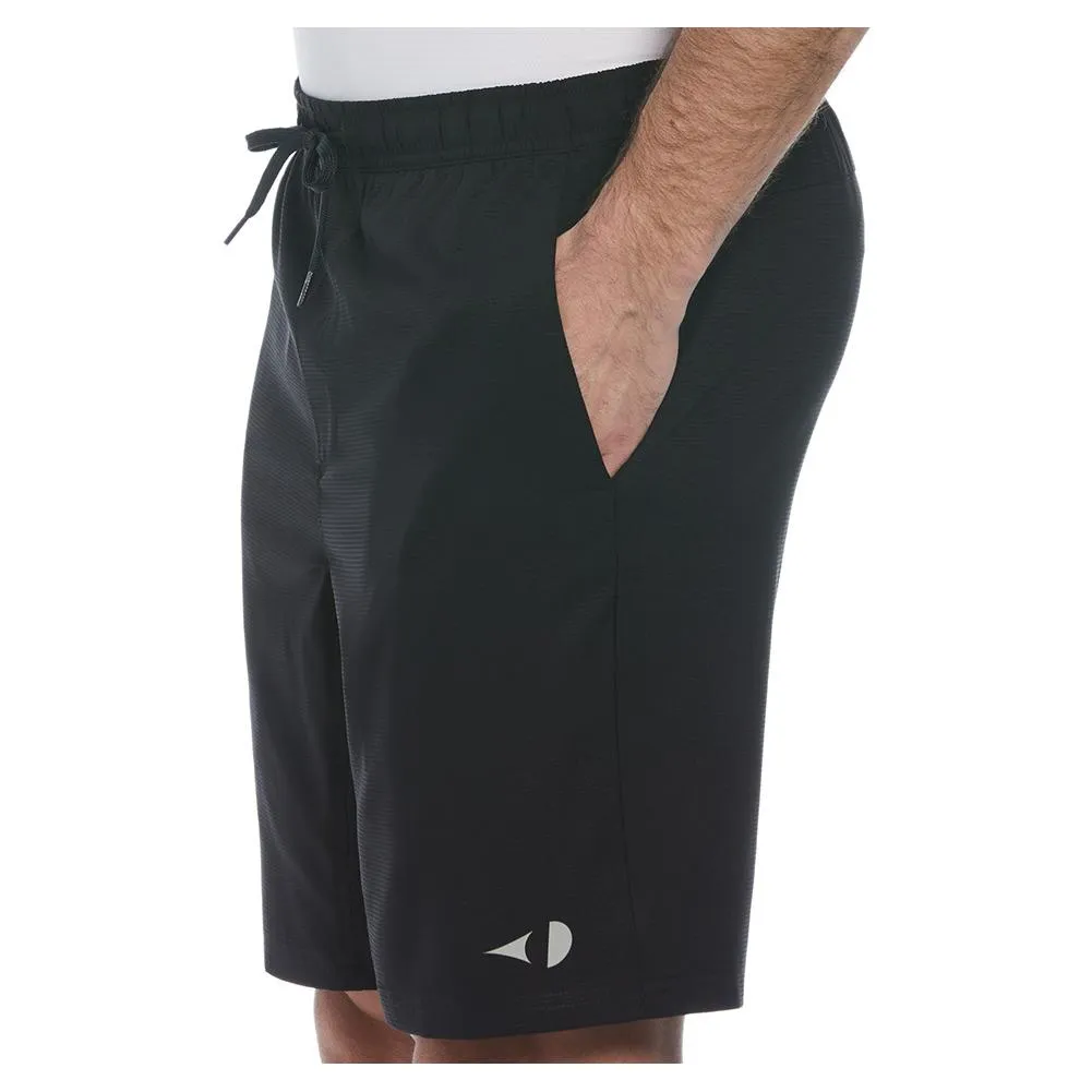 Men`s Solid Athletic 9 Inch Tennis Short Caviar