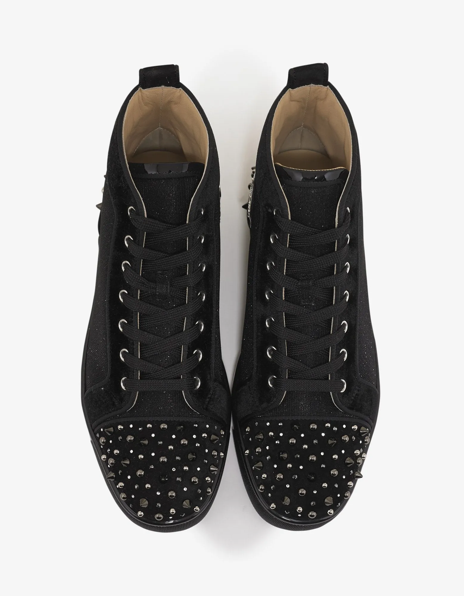 Milkylouis 2 Black Glitter Tennis High Top Trainers -