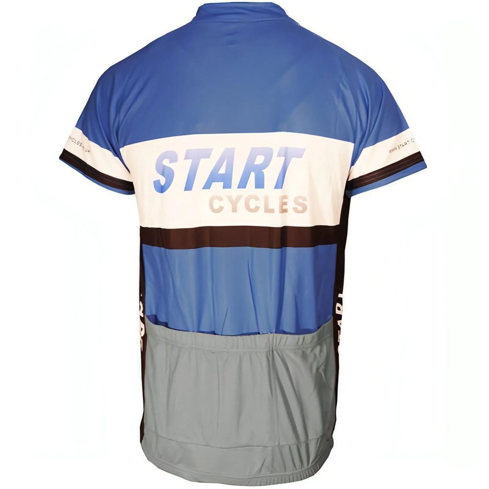 More Mile Team Start Cycles Mens Short Sleeve Cycling Jersey - Blue