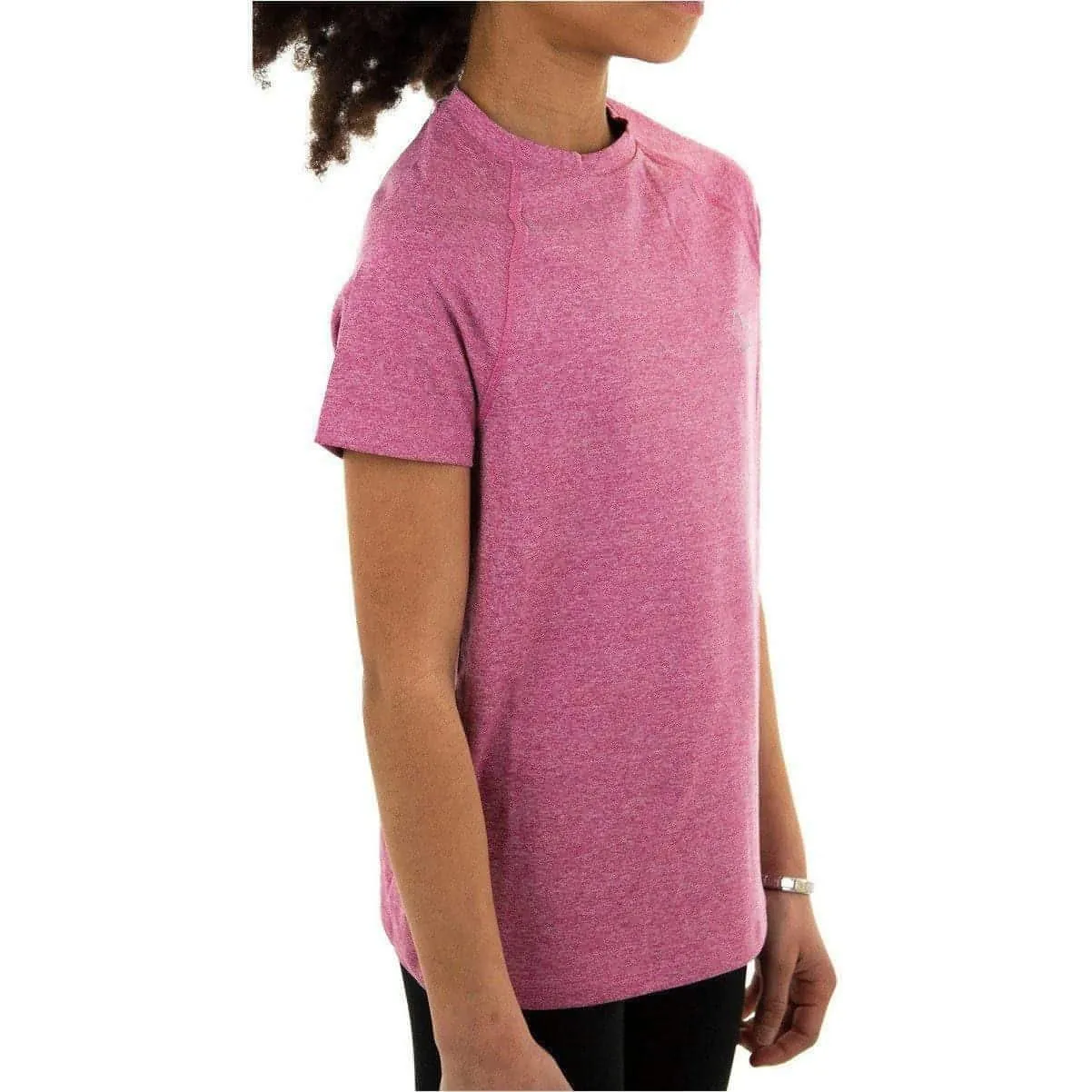 More Mile Train To Run Girls Short Sleeve Running Top - Pink