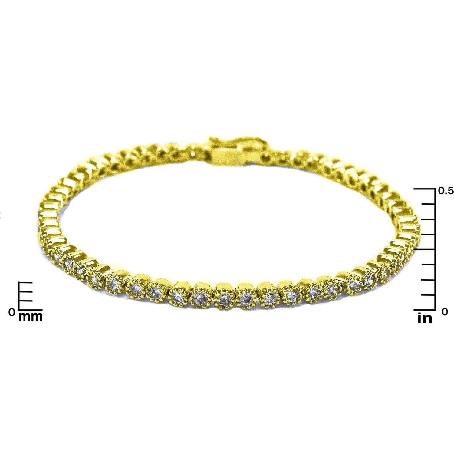 Morina Petite Round Gold Tennis Bracelet – 7in  | 5ct