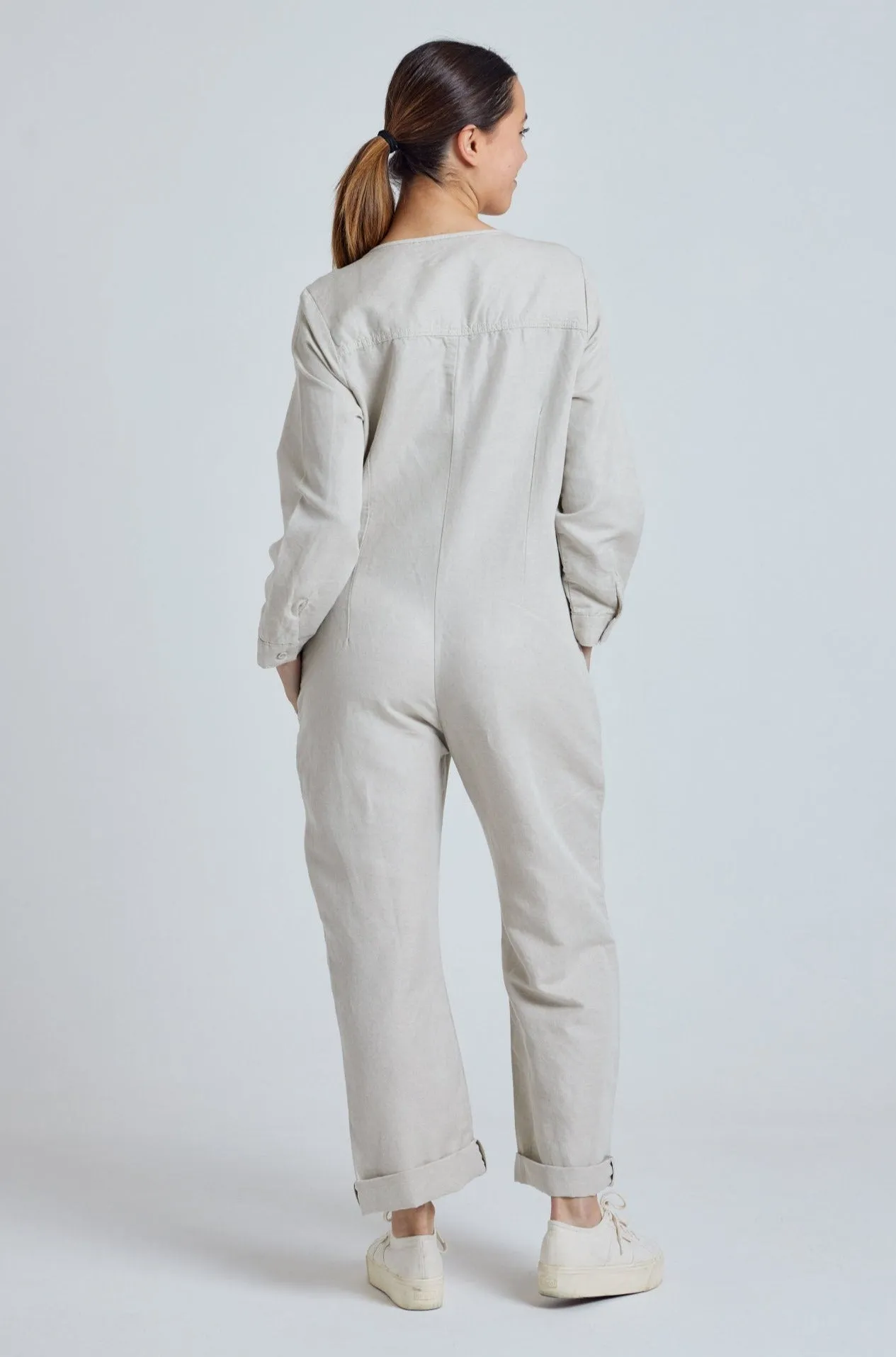 Natural Clara Jumpsuit - GOTS Certified Organic Cotton and Linen