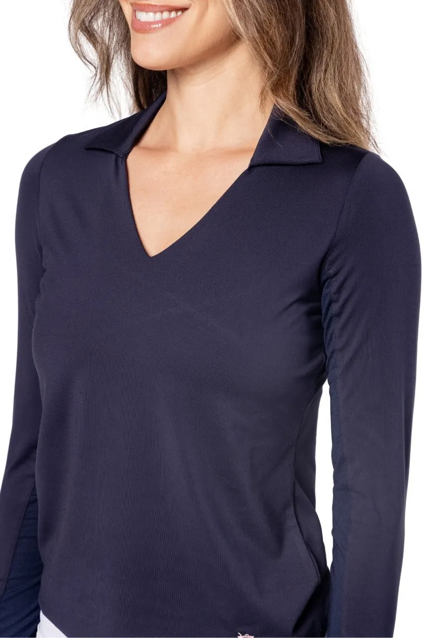 Navy Long Sleeve Lisa Sport Polo