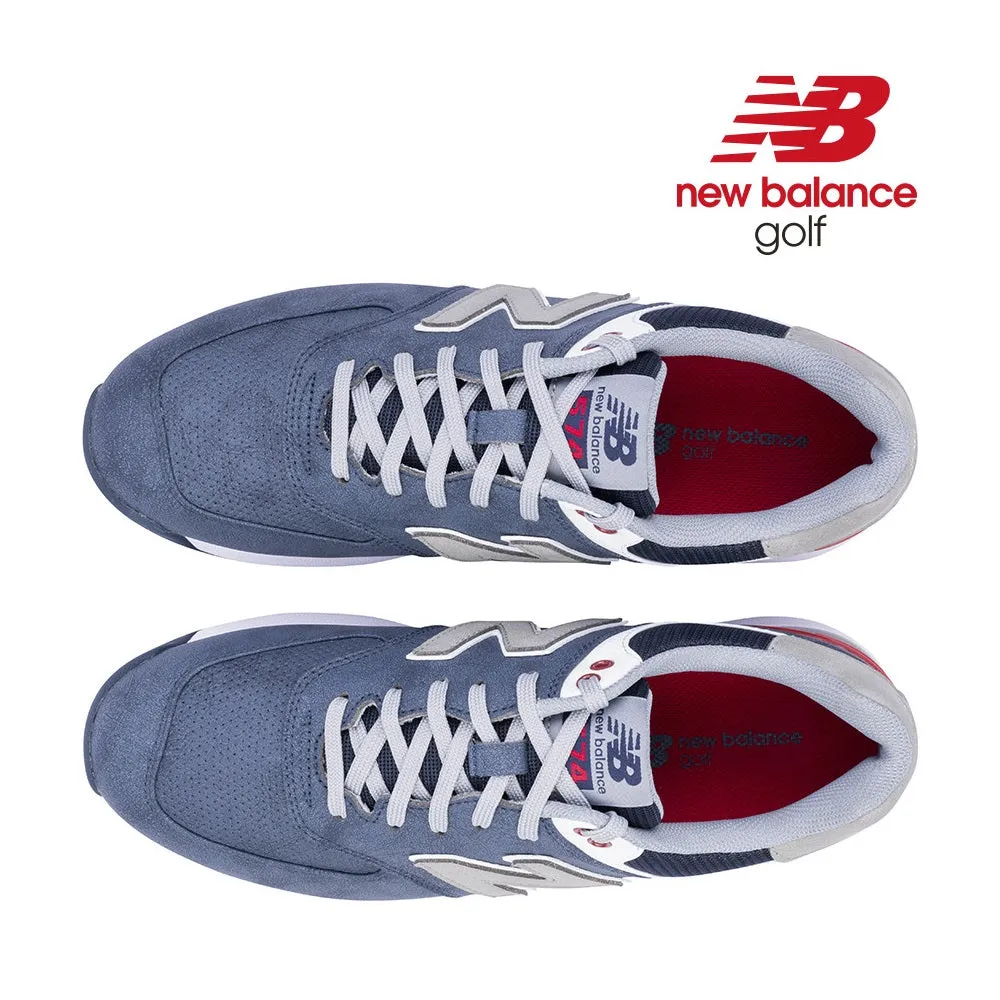 New Balance Mens 574 Greens V2 Golf Shoes - Spikeless - Navy/Red - All Sizes