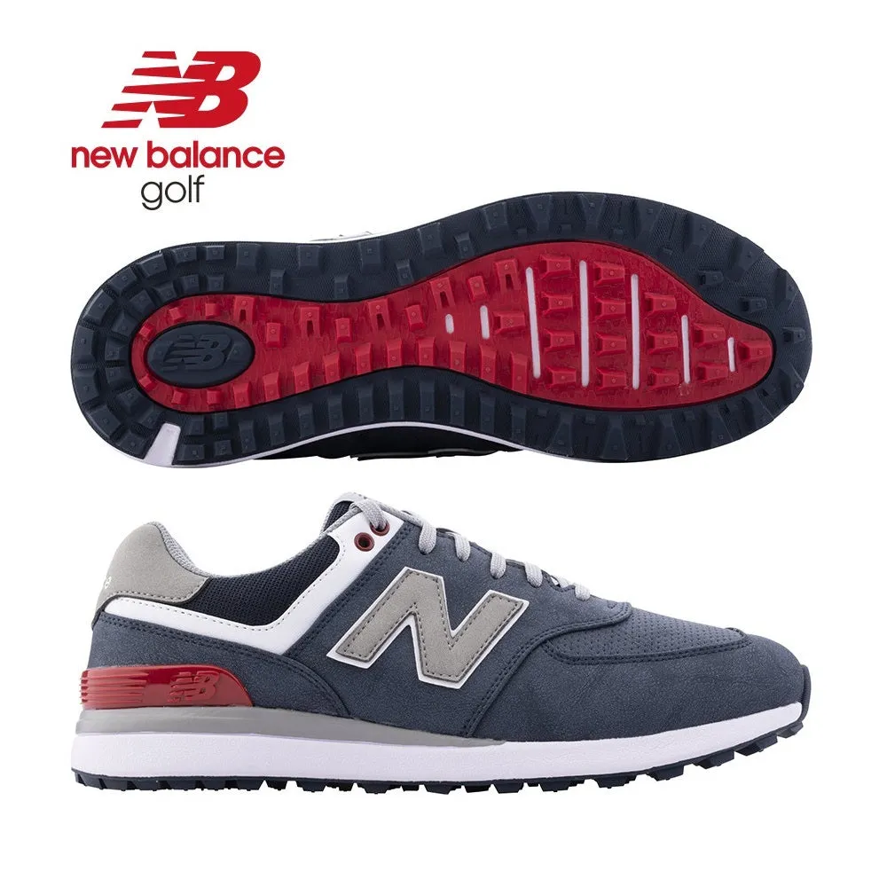 New Balance Mens 574 Greens V2 Golf Shoes - Spikeless - Navy/Red - All Sizes