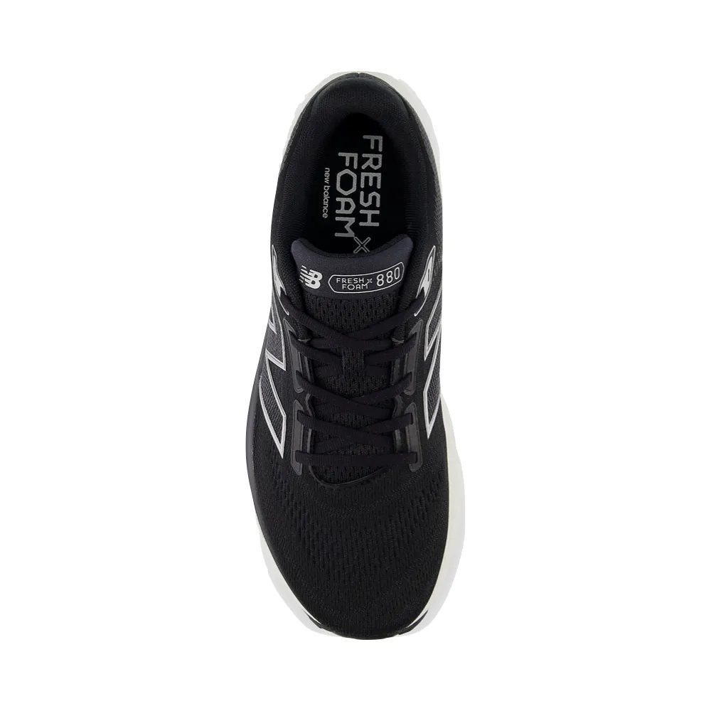 New Balance Men's Fresh Foam X 880v14 in Black with Sea Salt and Silver Metallic