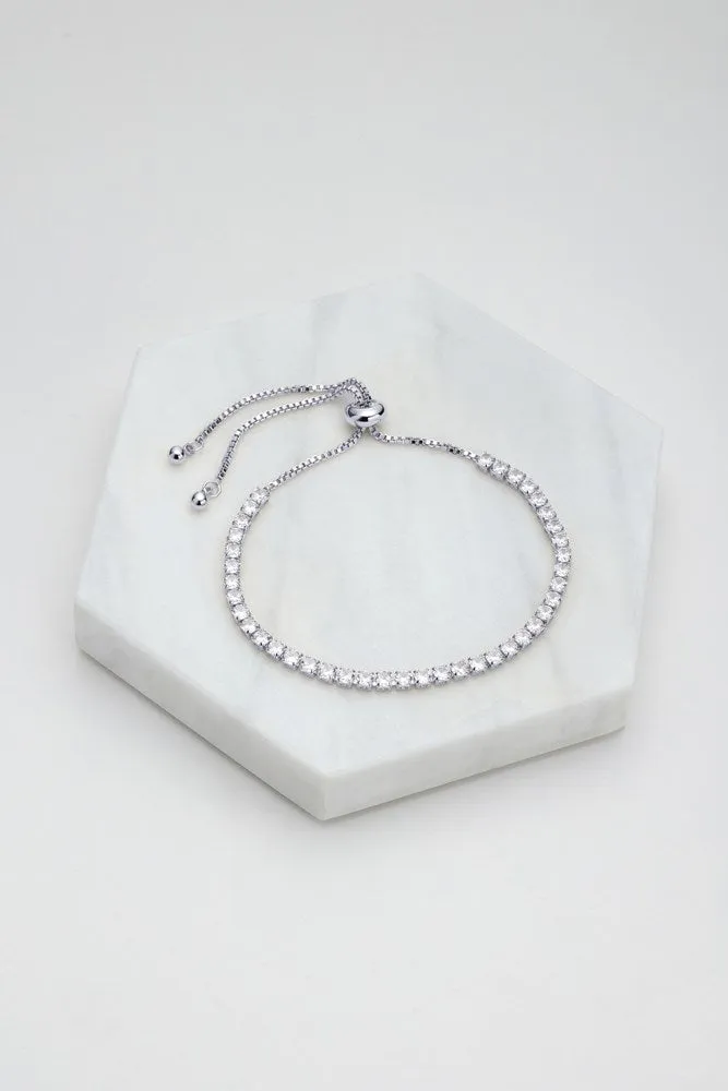 Nikki Tennis Bracelet - Silver