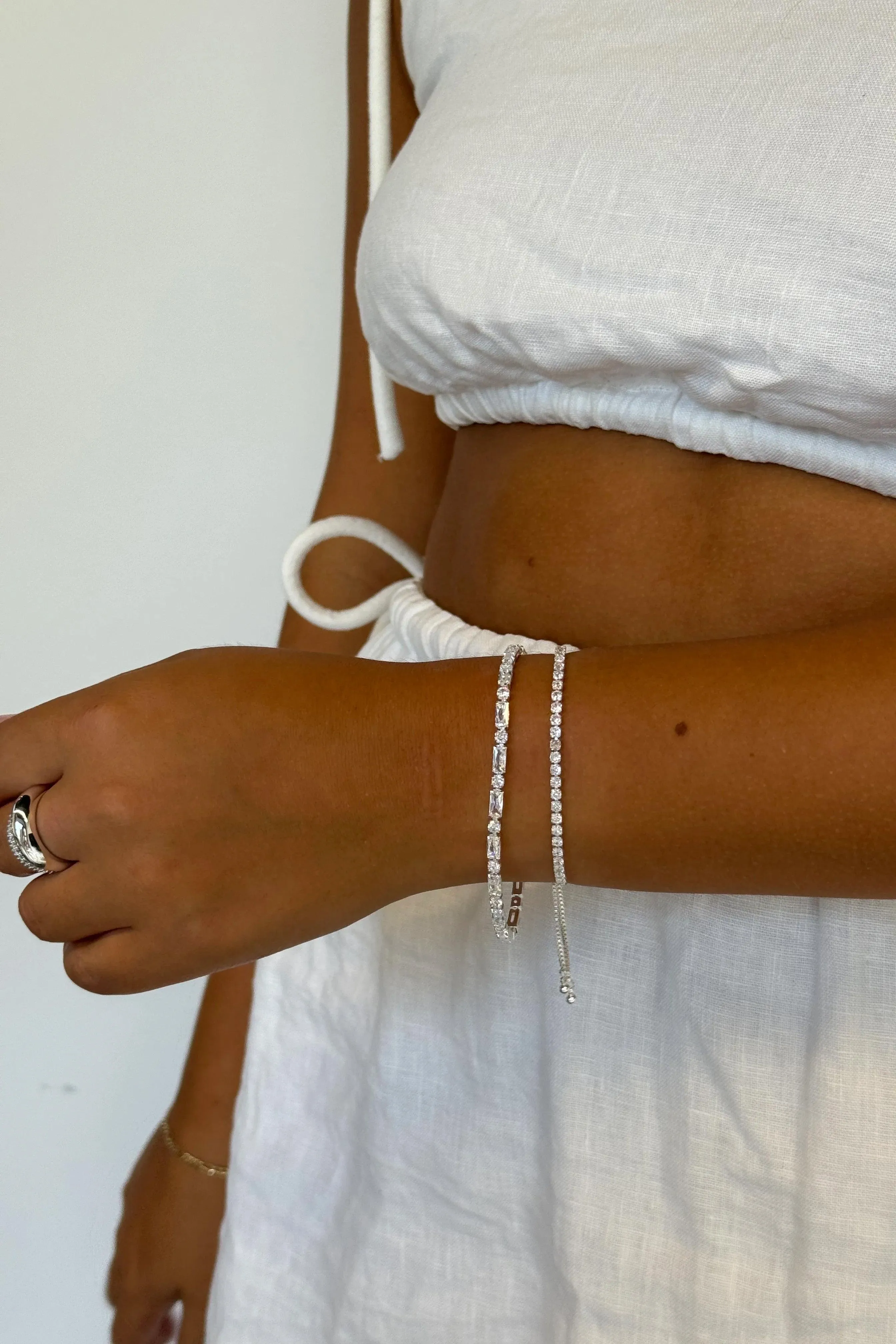 Nikki Tennis Bracelet | Silver