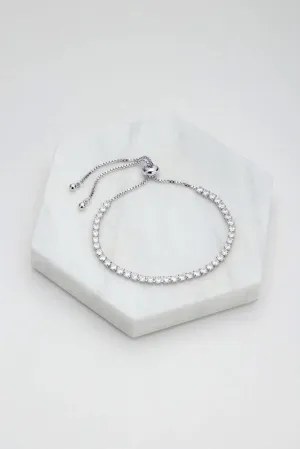 Nikki Tennis Bracelet | Silver