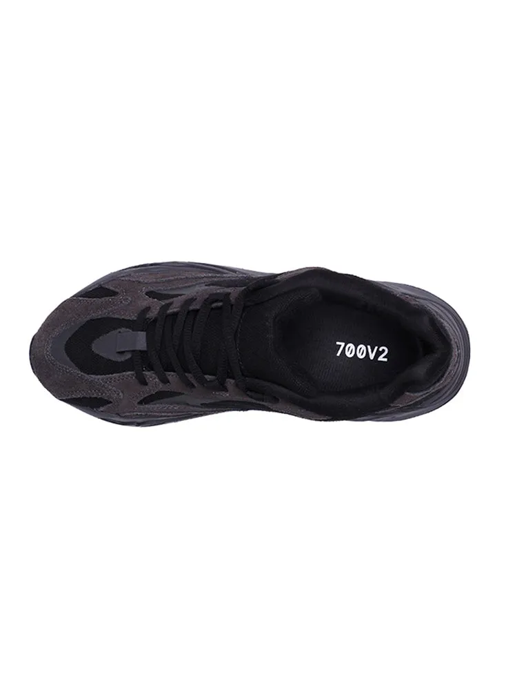 OEYES Ventilate Thick-Soled Sports Sneakers Black