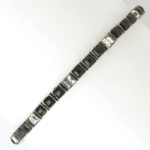 Onyx, Diamanté & Sterling Bracelet by Fishel, Nessler