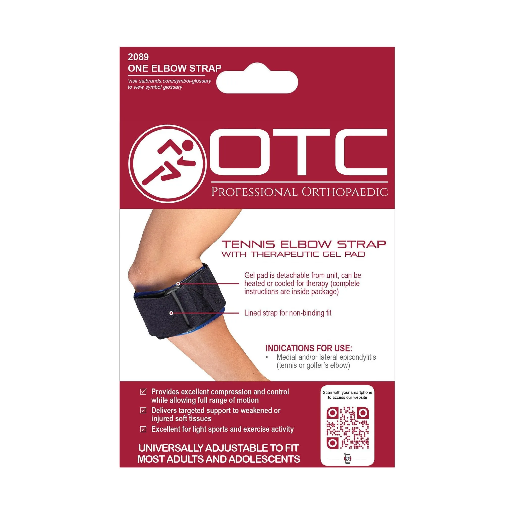 OTC TENNIS ELBOW STRAP GEL PAD - 2089