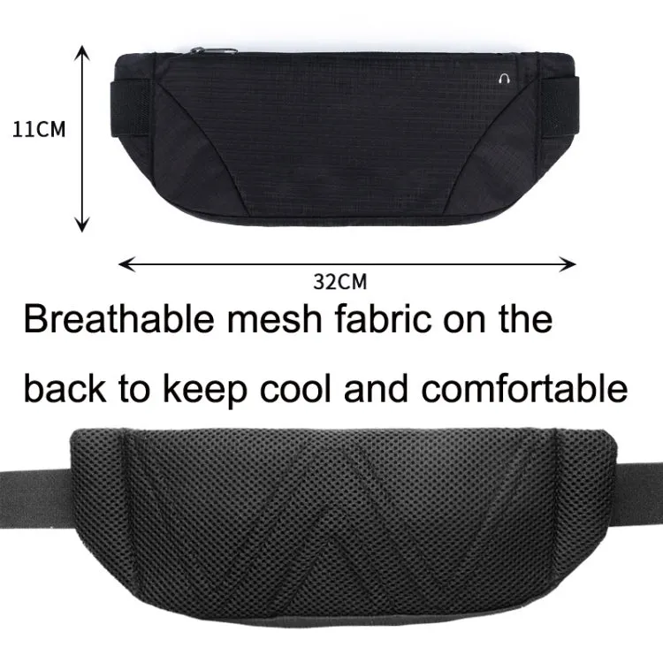 Outdoor Sports Running Ultra-light Large-capacity Close-fitting Phone Waist Bag(Black)