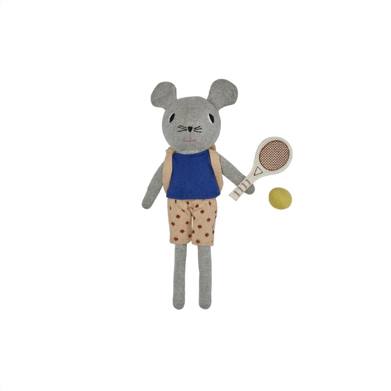 OYOY Light Grey Nuni Mouse Tennis Doll