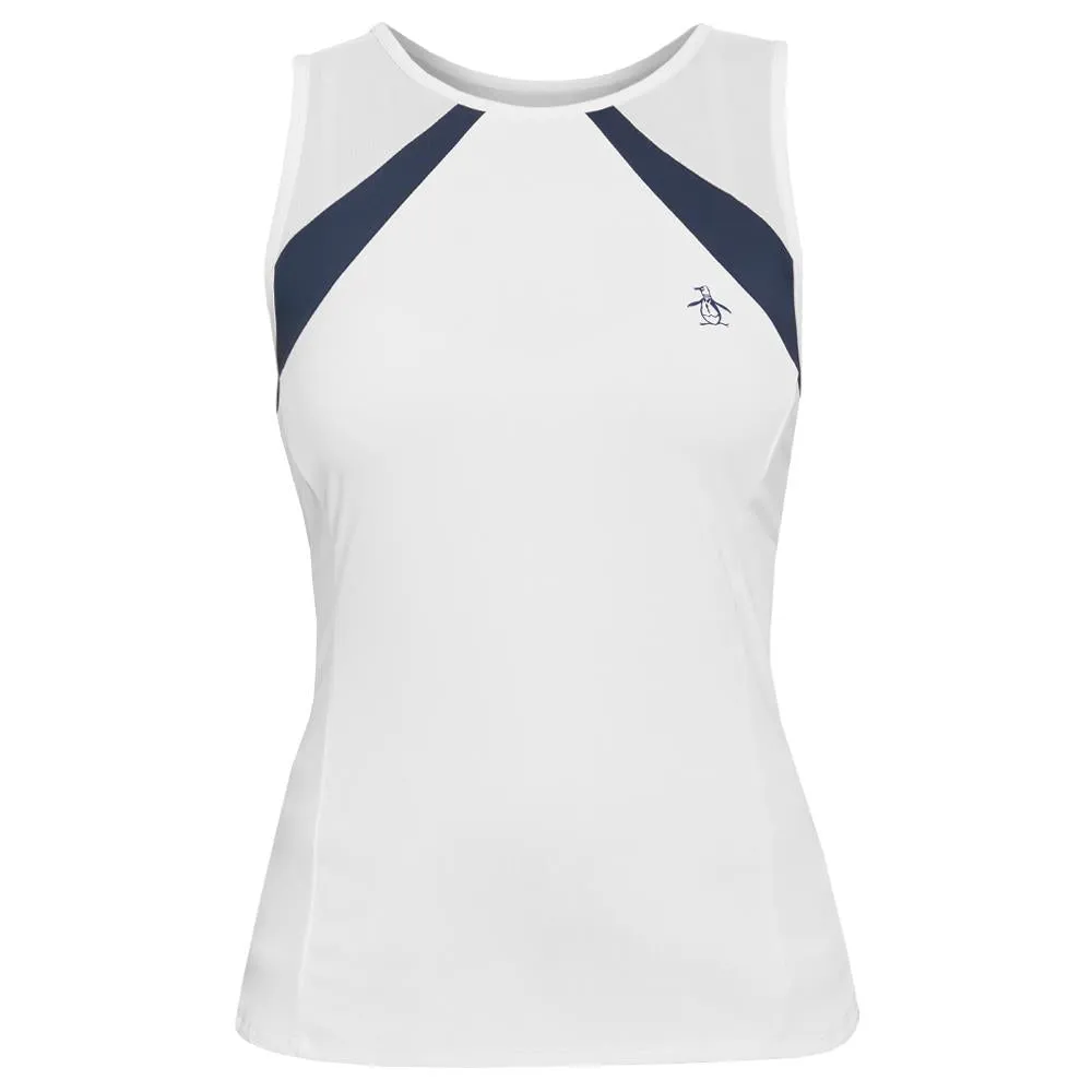 Penguin Women's Scoop Neck Color Block Tank - Bright White