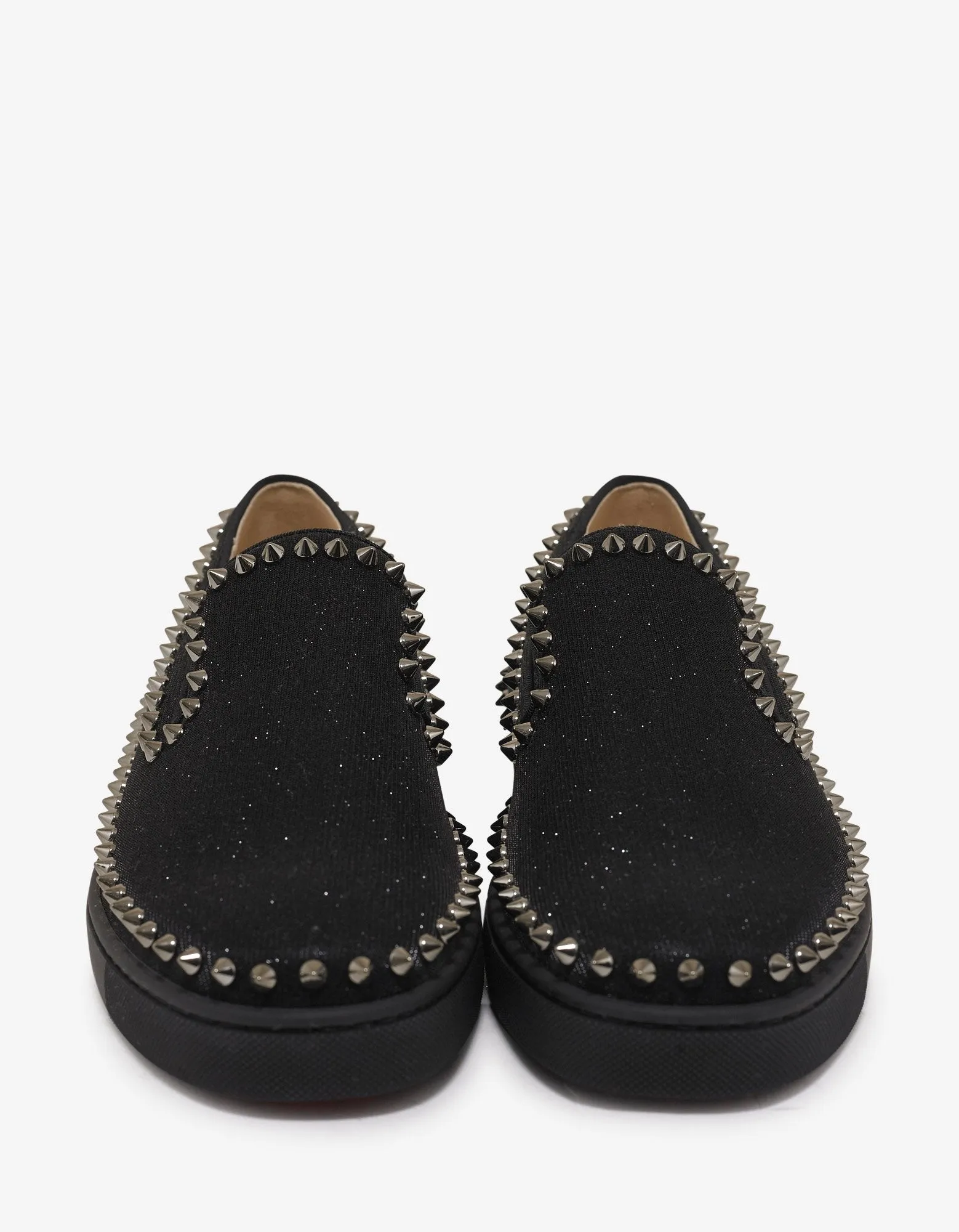 Pik Boat Flat Black Glitter Tennis Trainers