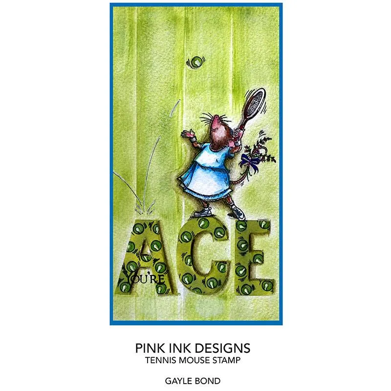 Pink Ink Designs Tennis Mouse A7 Clear Stamp