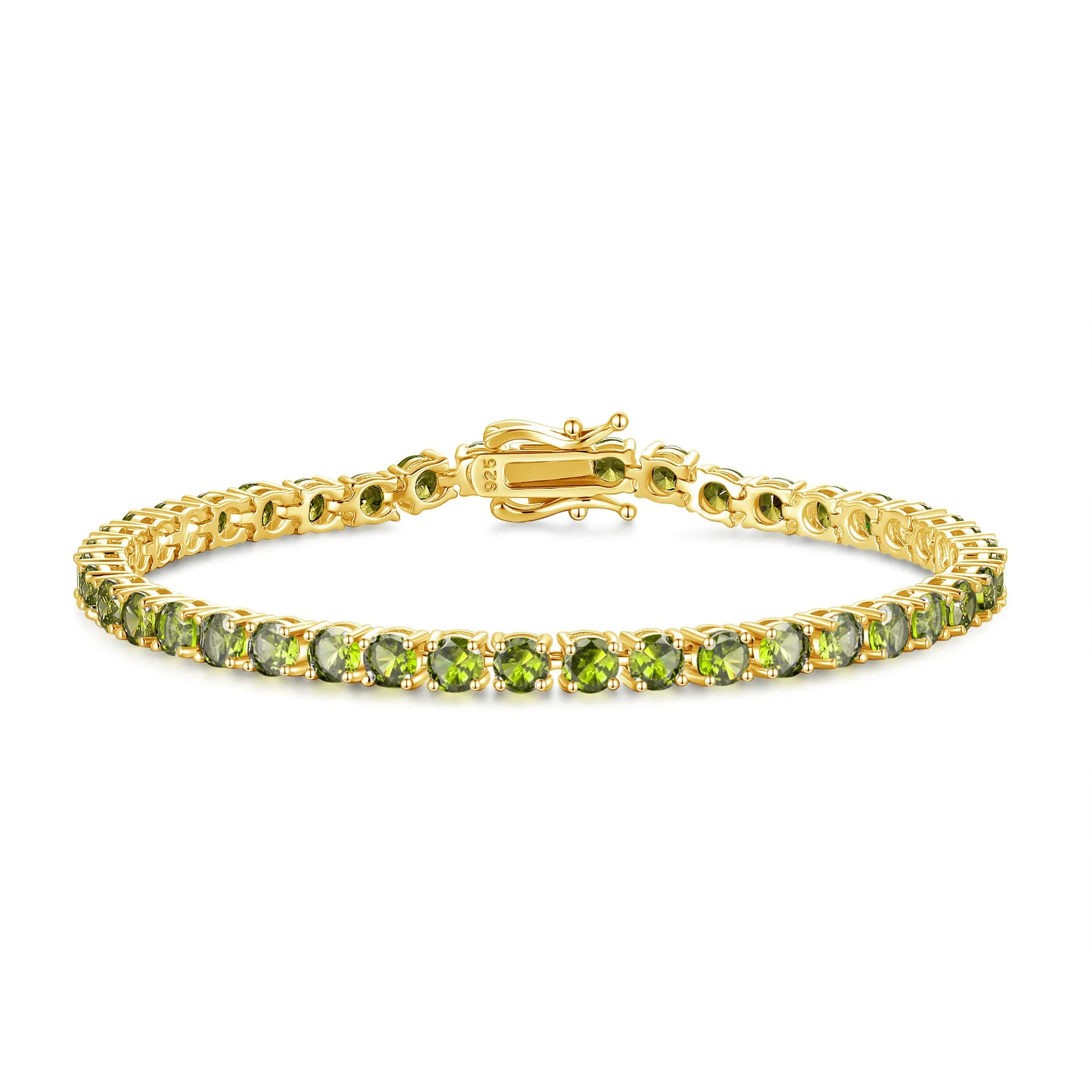 "Sunny Delight" Peridot Tennis Sterling Silver Bracelet