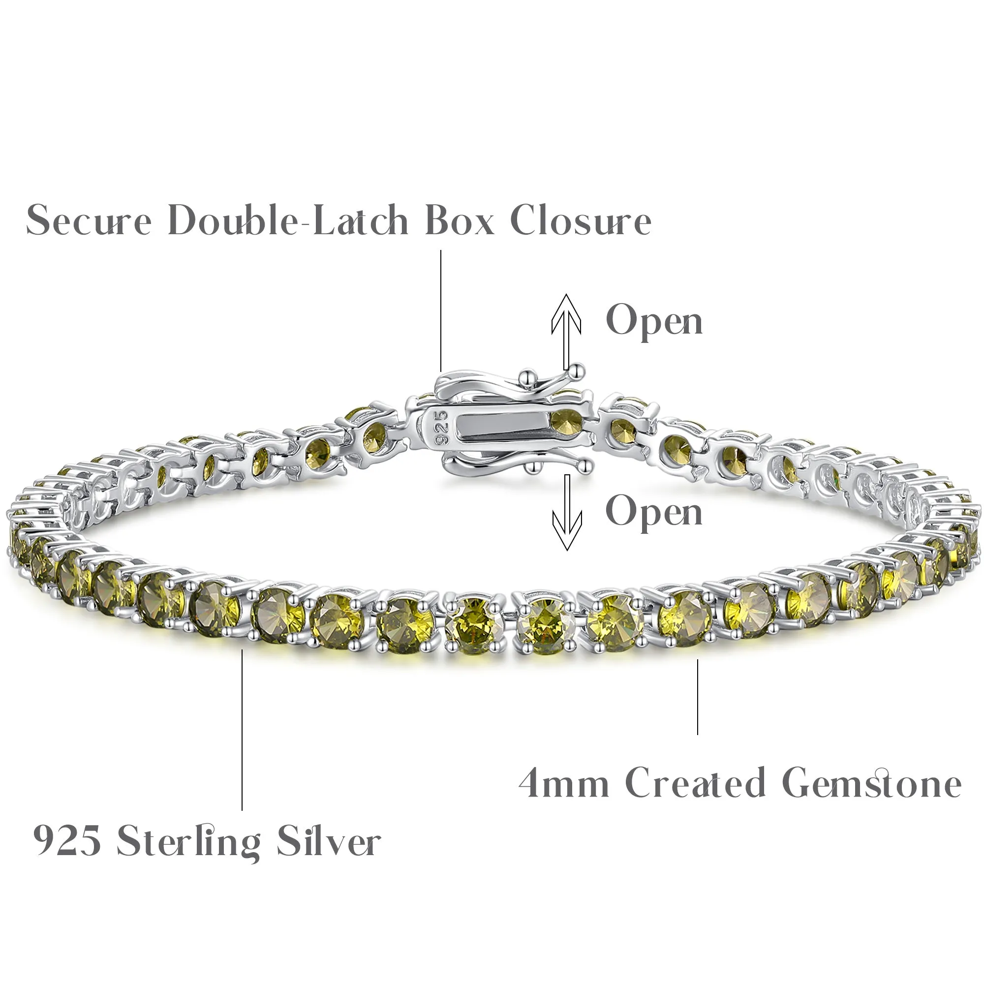 "Sunny Delight" Peridot Tennis Sterling Silver Bracelet