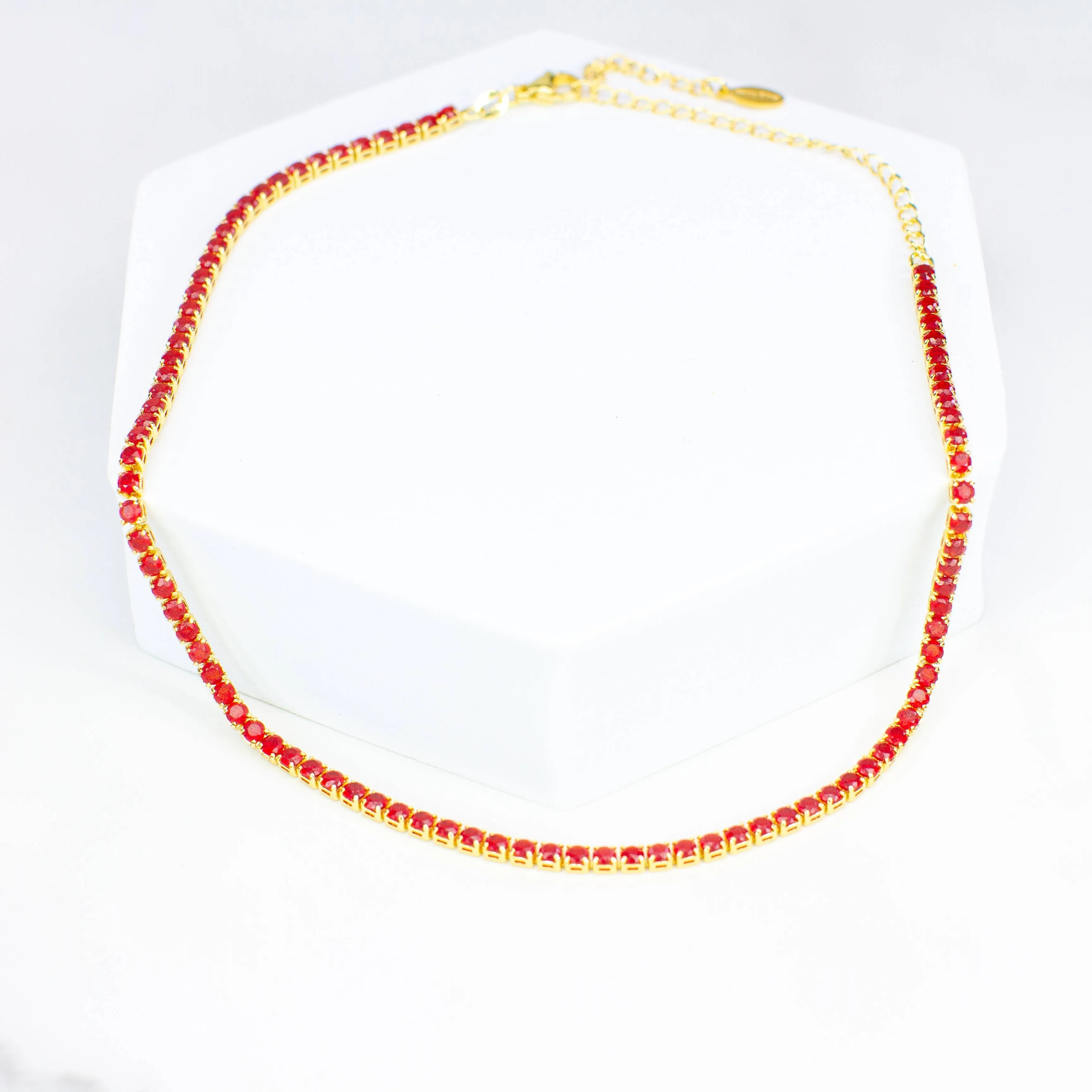 Red Cz Necklace