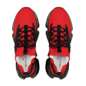 Red Solid Color Men's Shoes, Solid Red Color Best Comfy Men's Mesh Sports Sneakers Shoes (US Size: 5-12)