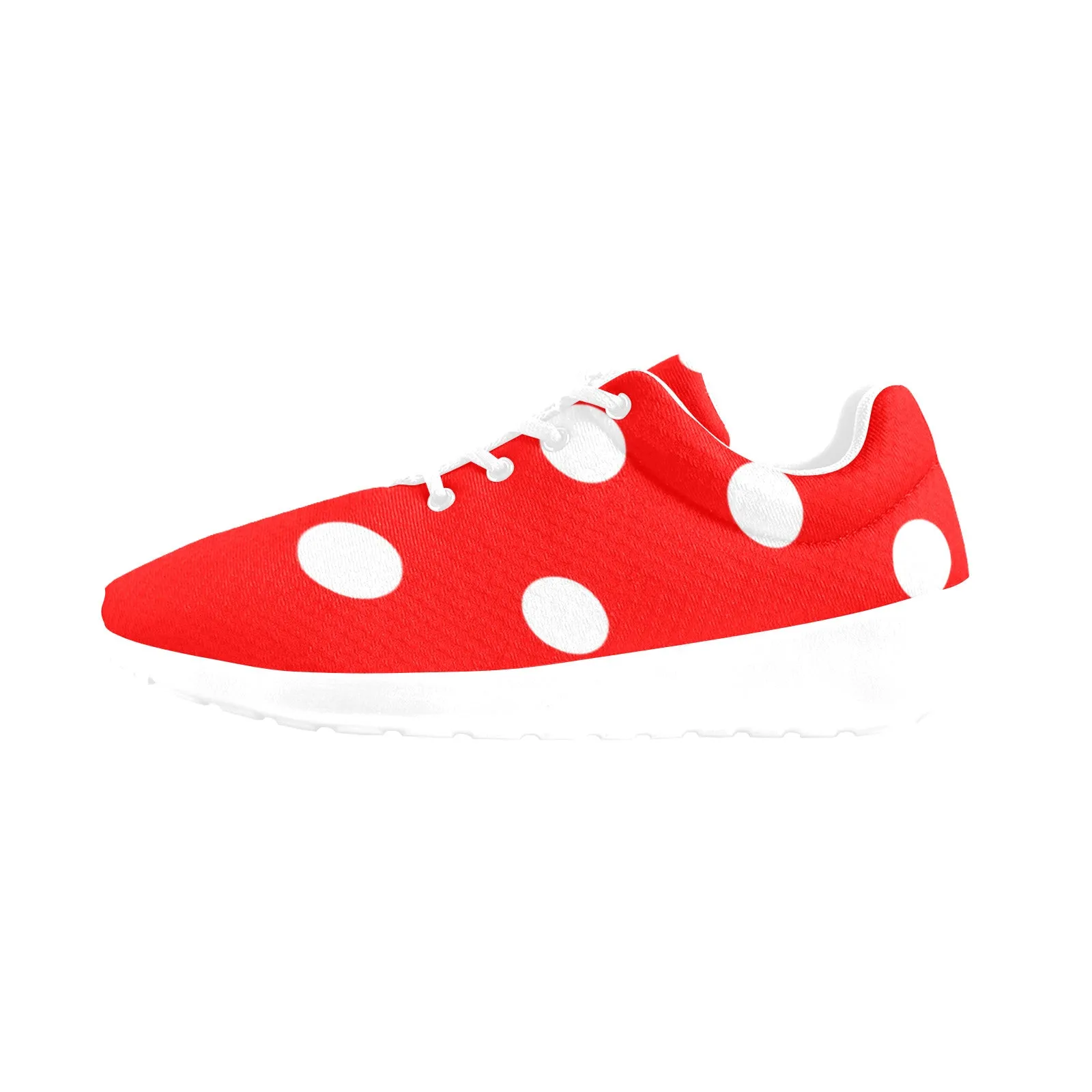 Red With White Polka Dots Women's Athletic Shoes