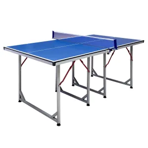 Reflex 6-ft Midsize 12mm Table Tennis Table - Portable - Blue