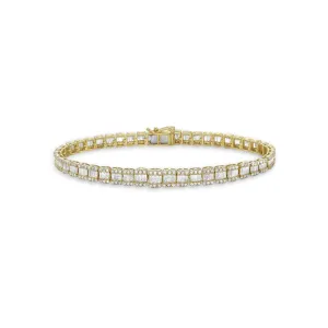 Round & Baguette Diamonds Rectangular Shape Tennis Bracelet (2.90 ct.) in 14K Gold