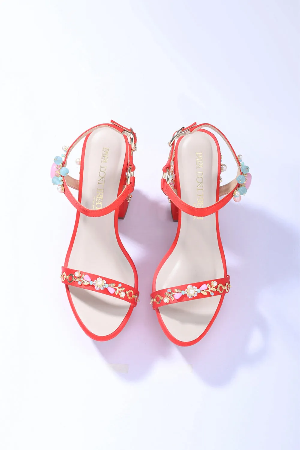 Ruby Rush - Red Platform Block Heels