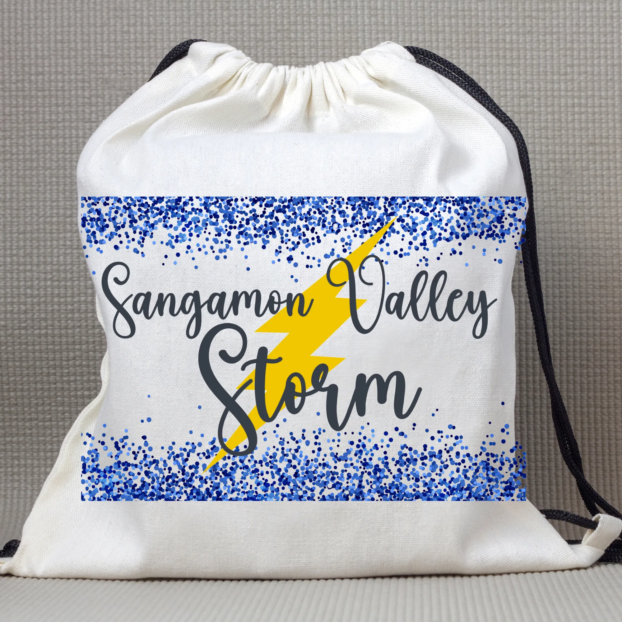 Sangamon Valley Storm Team Spirit Drawstring Bag (Personalization option)