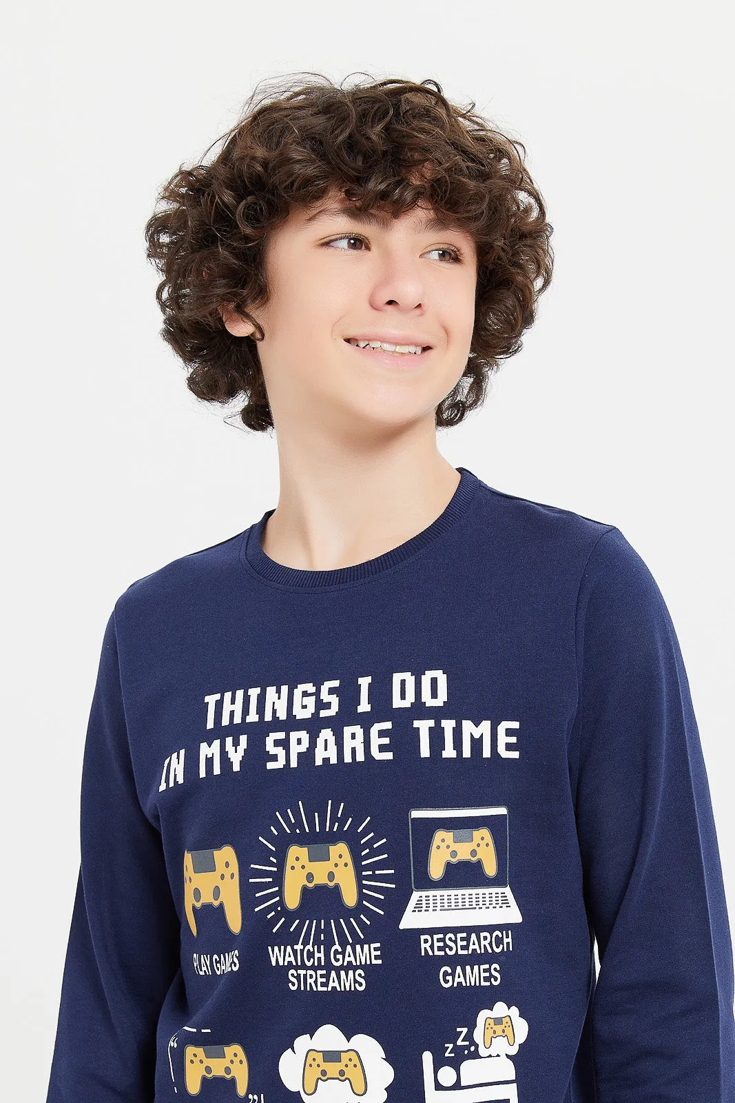 Senior Boys Navy Things I Do Sweatshirt