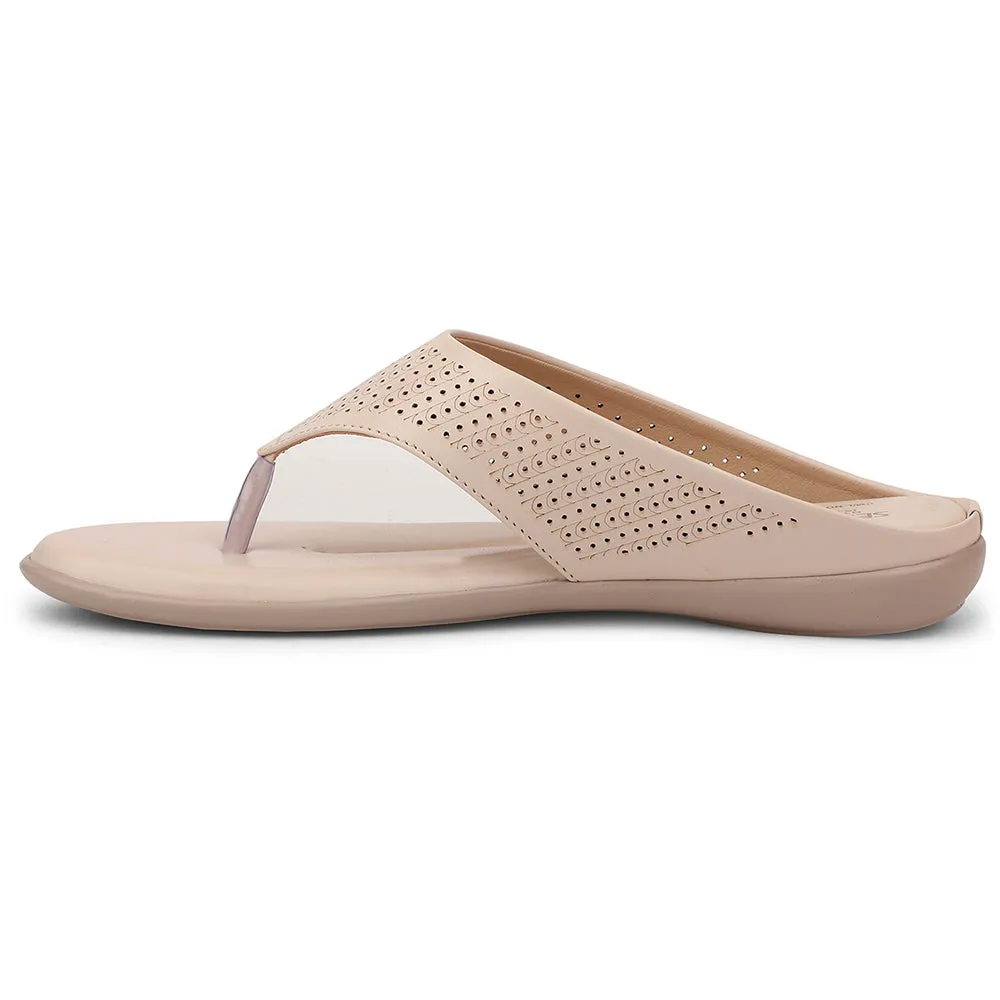 Senorita Cream Casual Slipper For Women AGL-101 By Liberty