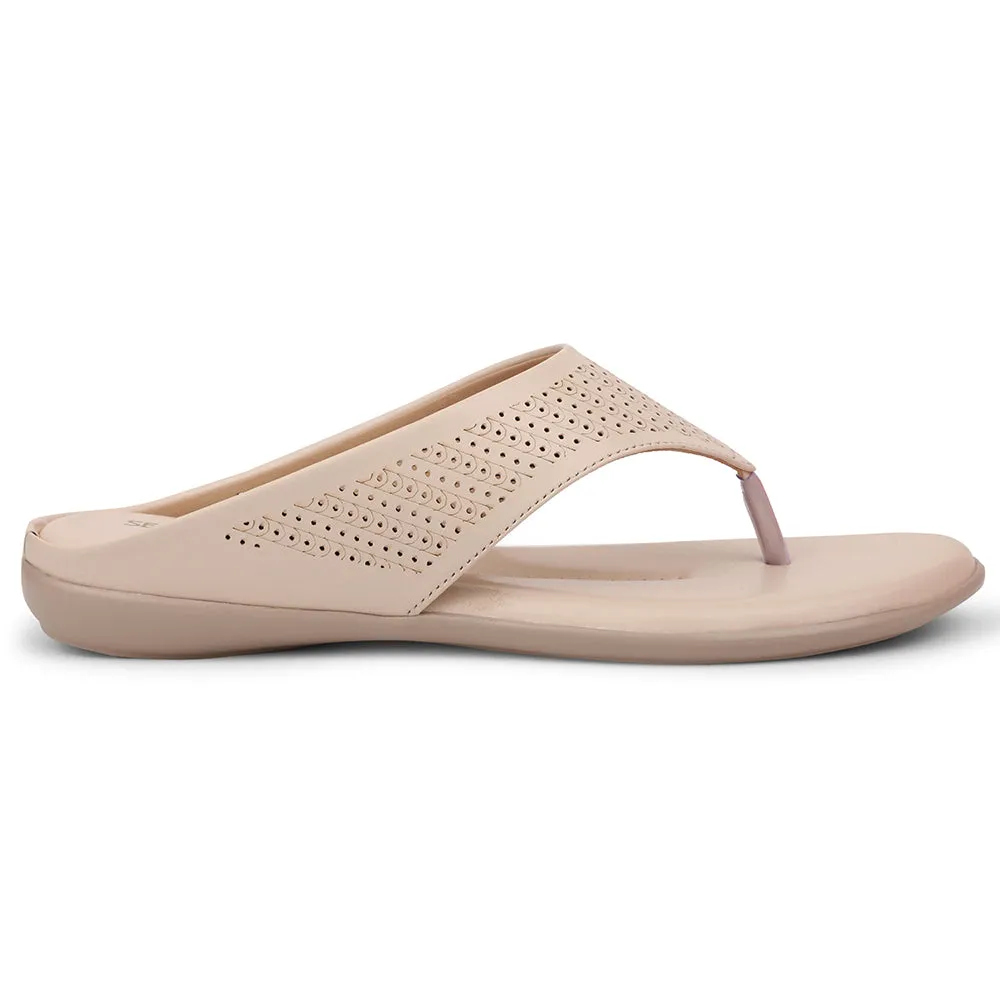 Senorita Cream Casual Slipper For Women AGL-101 By Liberty