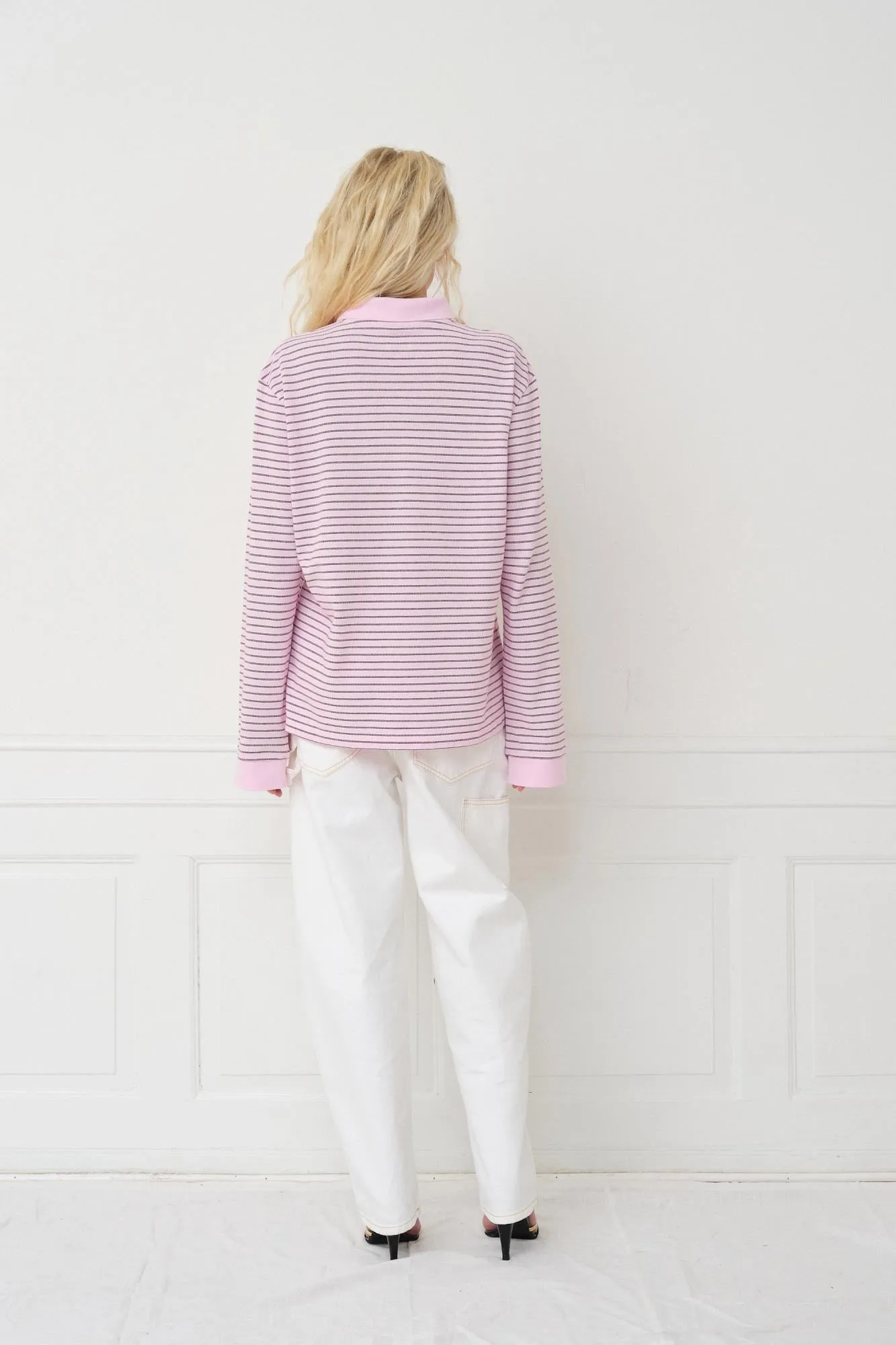 Serena Polo Shirt — Berry Stripe