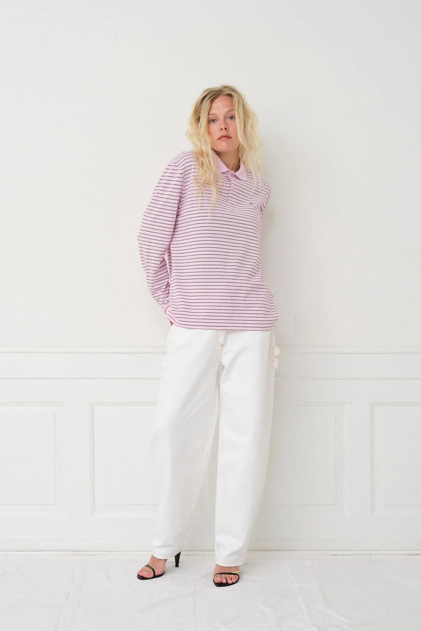 Serena Polo Shirt — Berry Stripe