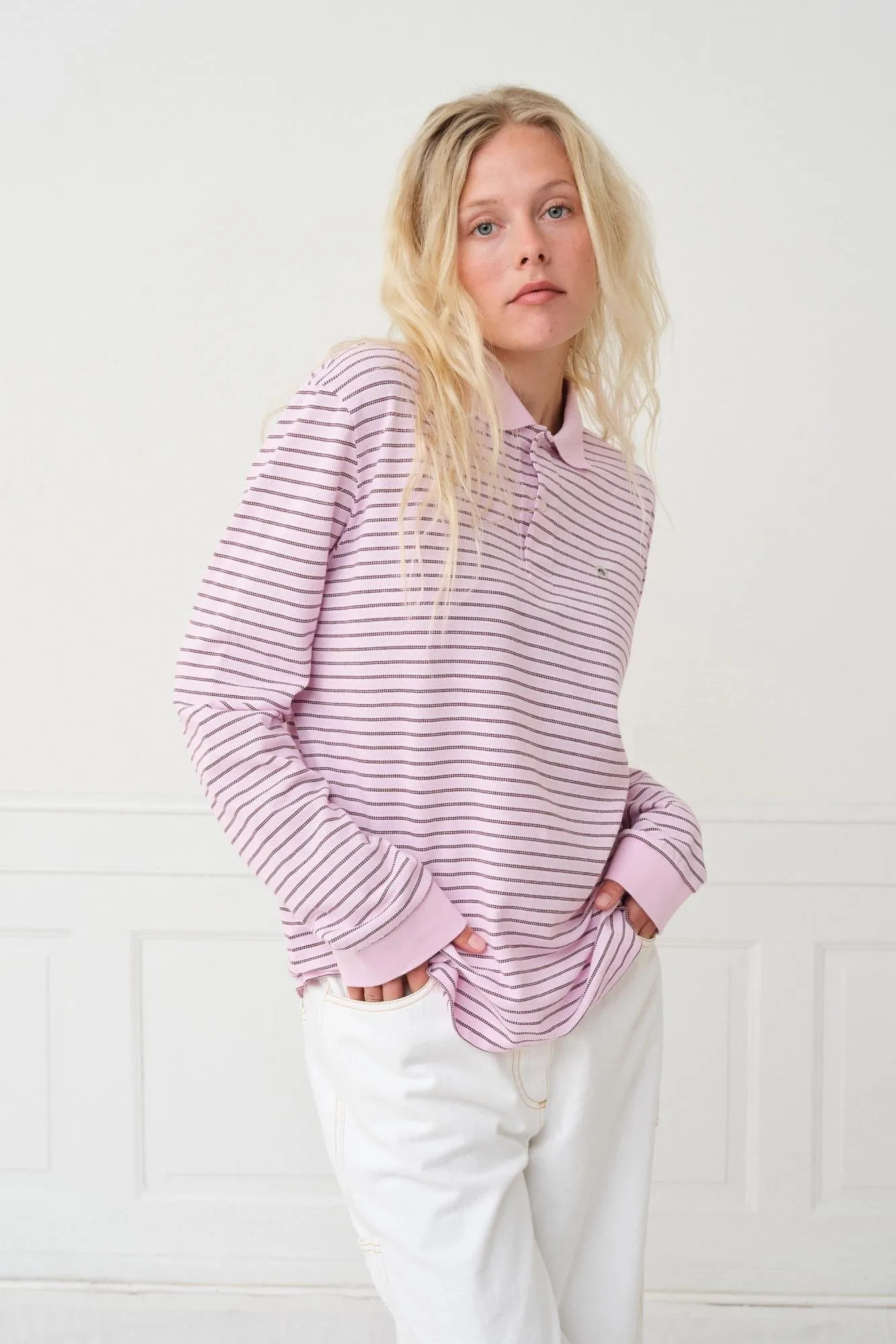 Serena Polo Shirt — Berry Stripe