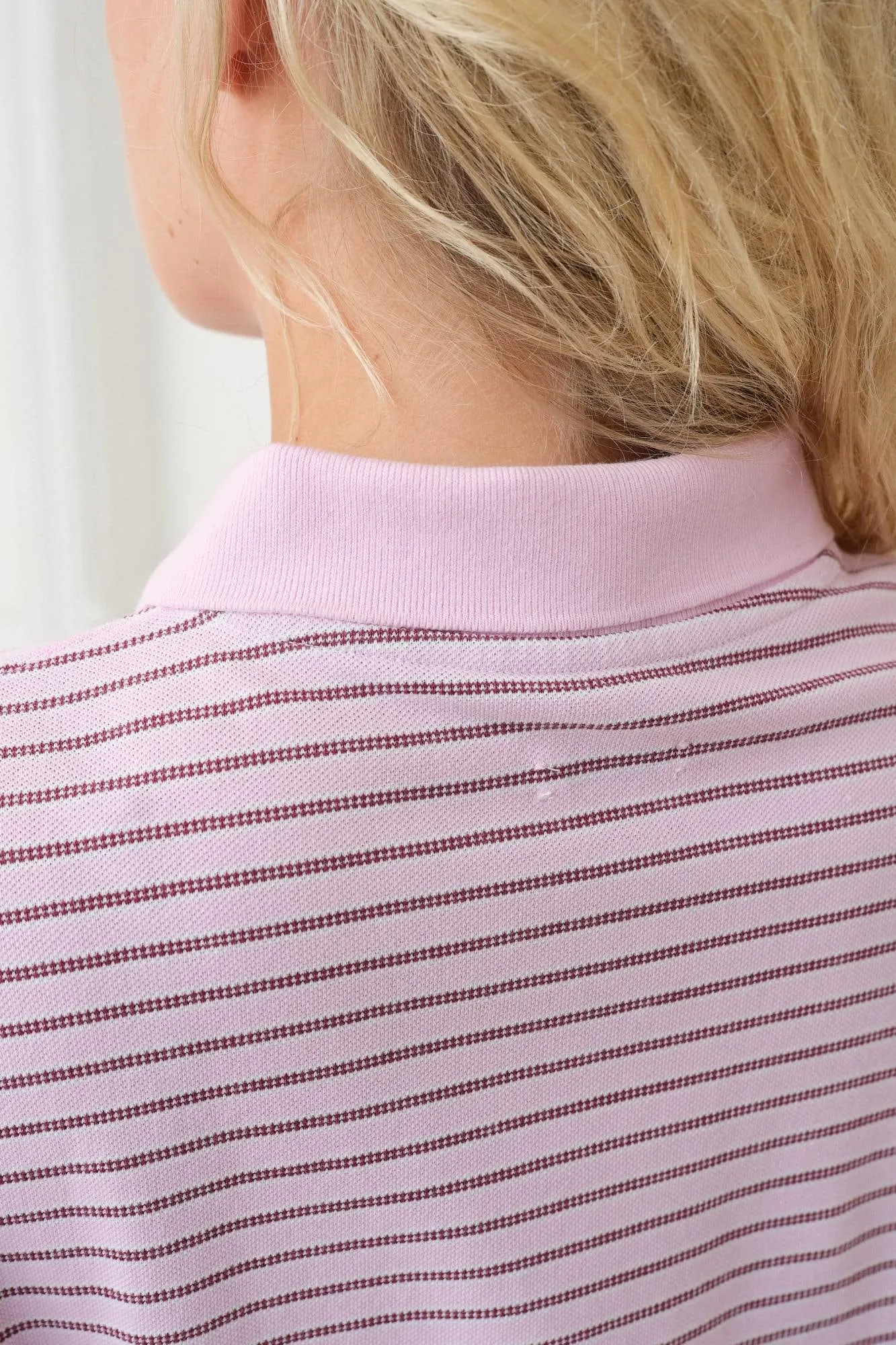 Serena Polo Shirt — Berry Stripe