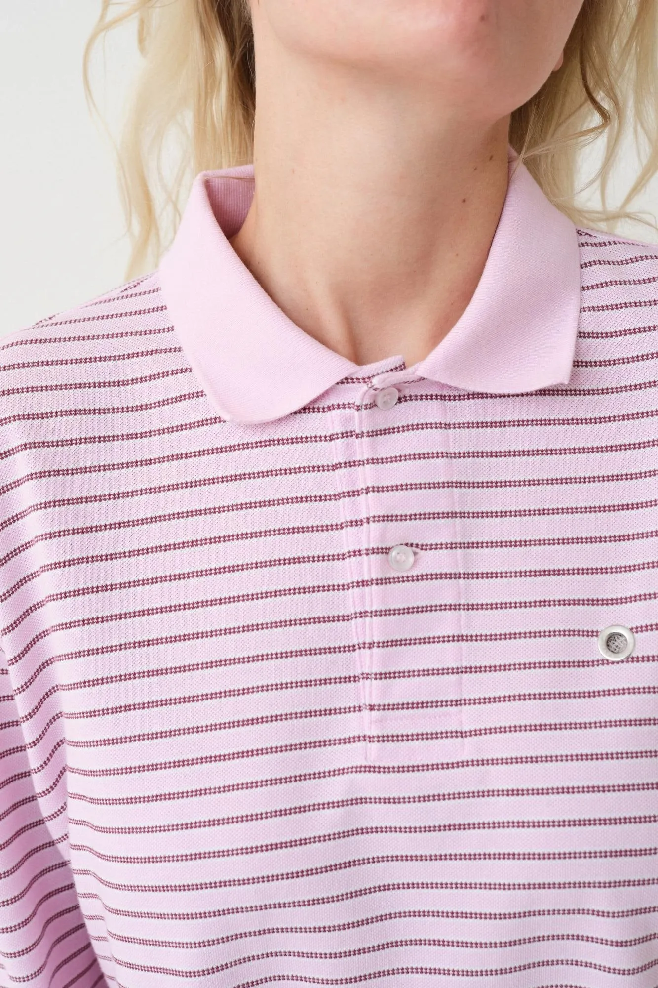 Serena Polo Shirt — Berry Stripe